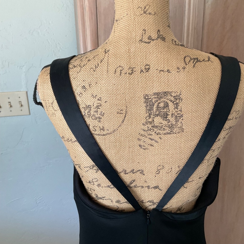Laundry Shelli Segal black gown Y2K pretty woman maxi dress silk wedding bra 12 - Picture 13 of 16